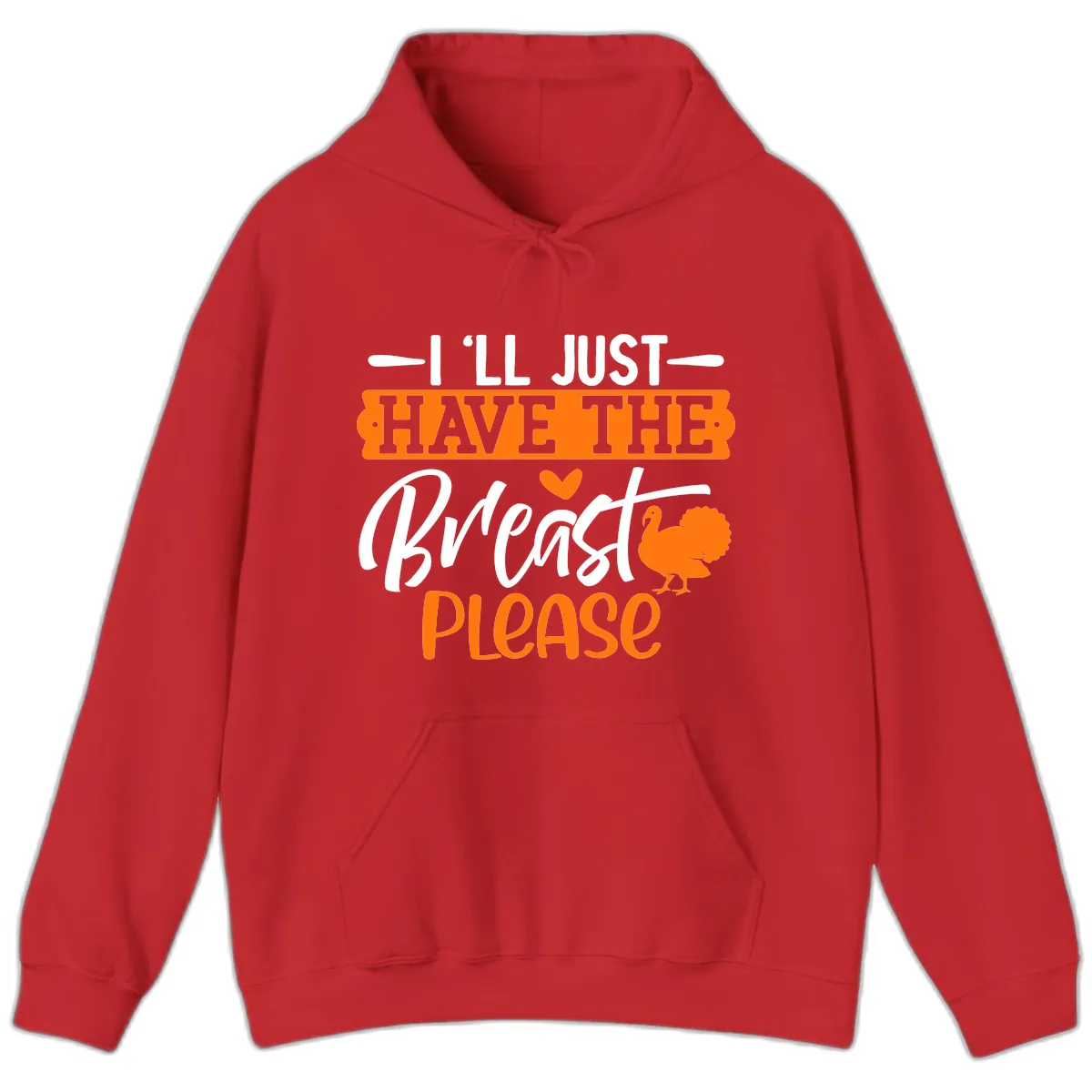 Thanksgiving Turkey Breast Please Quote Hoodie in Red