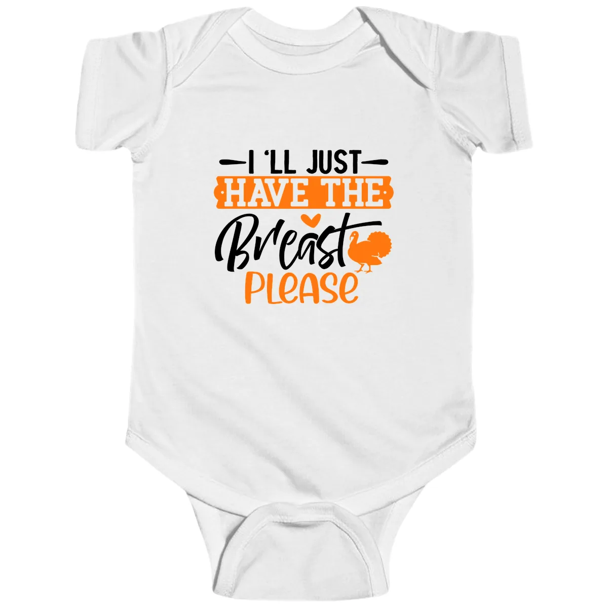 Thanksgiving Turkey Breast Please Quote Baby Onesie in White