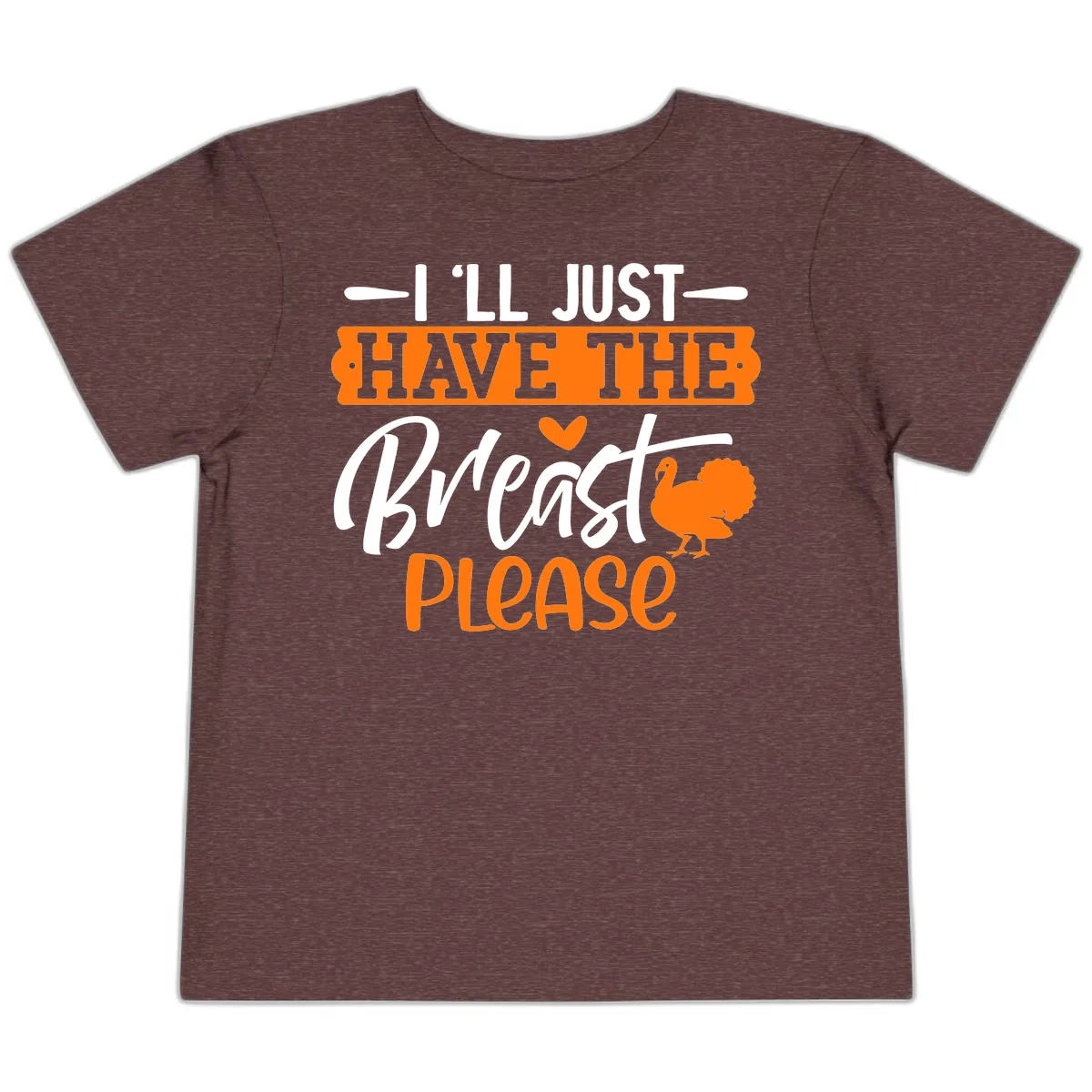 Thanksgiving Turkey Breast Please Quote Toddler T-Shirt in Heather Maroon