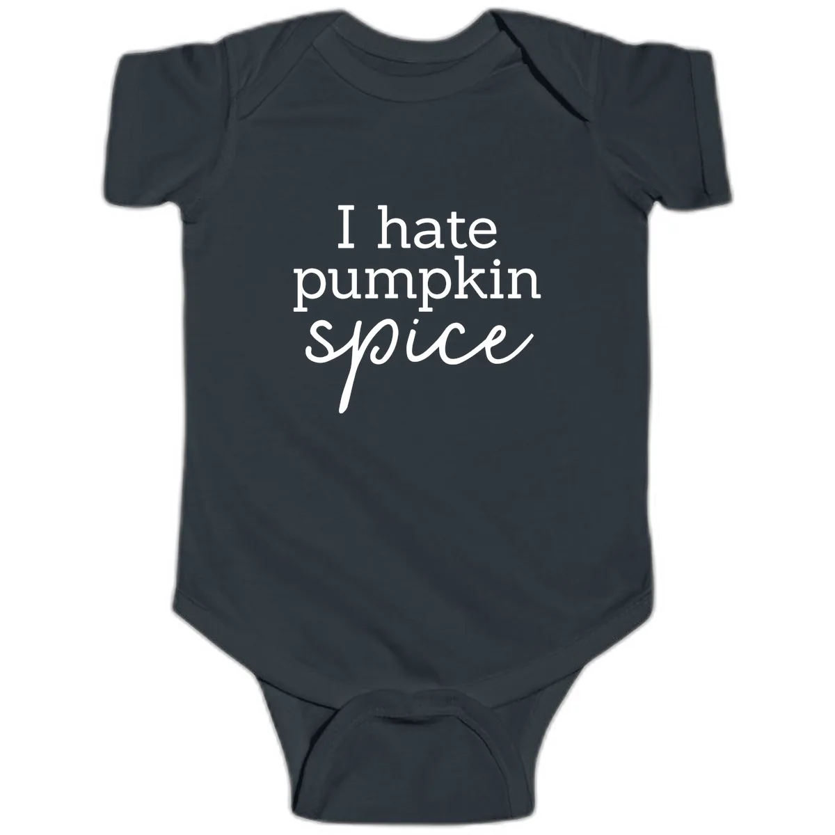 I Hate Pumpkin Spice Statement Baby Onesie in Black
