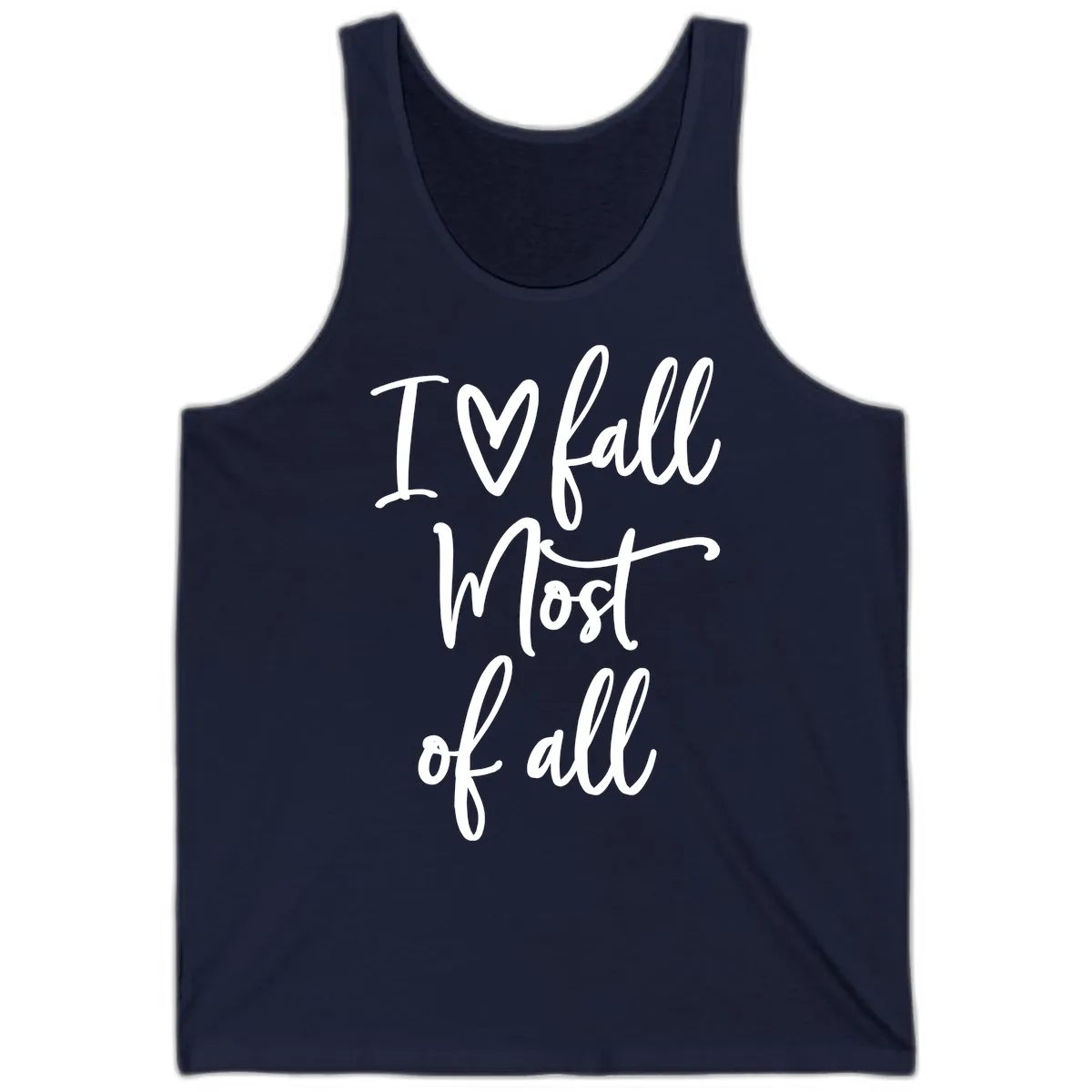 I Fall Most Of All Script Design Tank in Navy