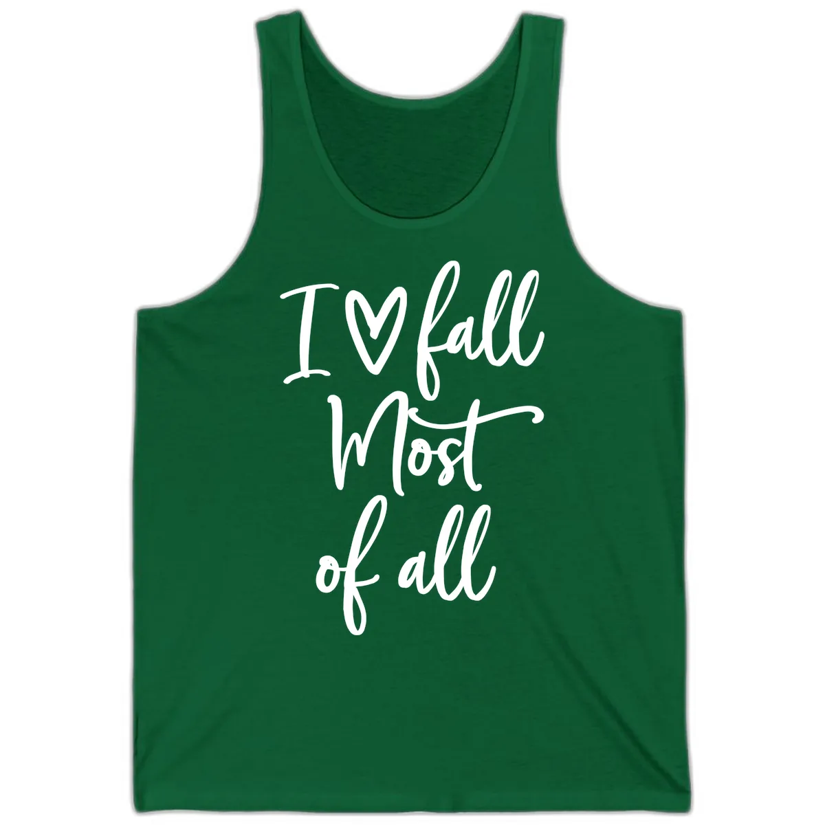 I Fall Most Of All Script Design Tank in Kelly