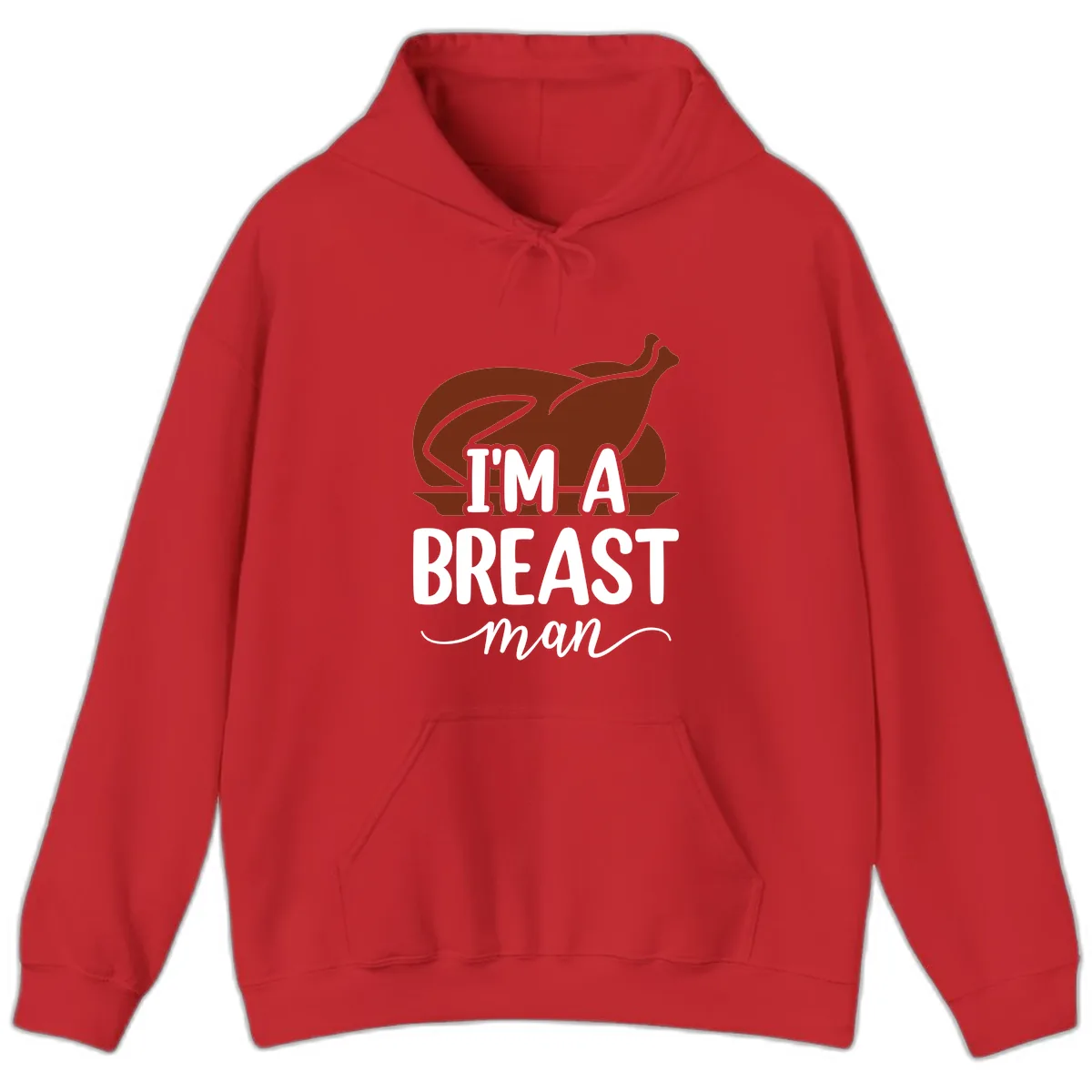 I'm A Breast Man Thanksgiving Turkey Hoodie in Red