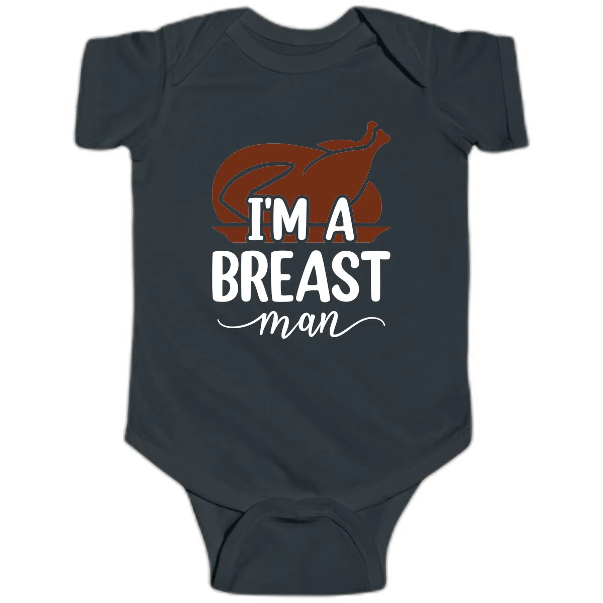 I'm A Breast Man Thanksgiving Turkey Baby Onesie in Black