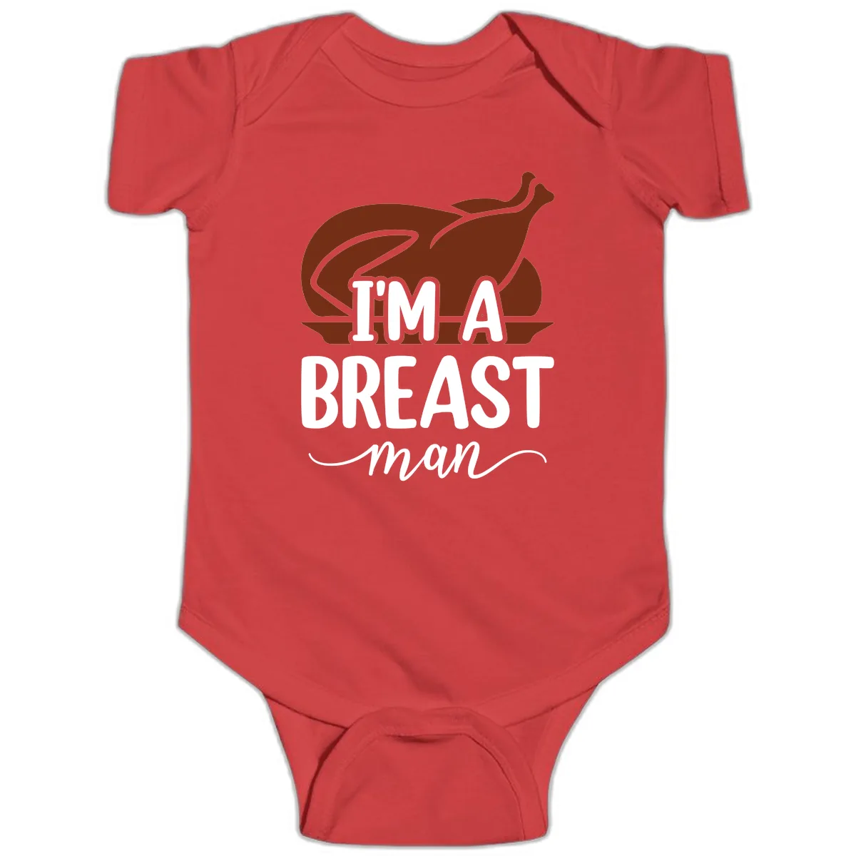 I'm A Breast Man Thanksgiving Turkey Baby Onesie in Red