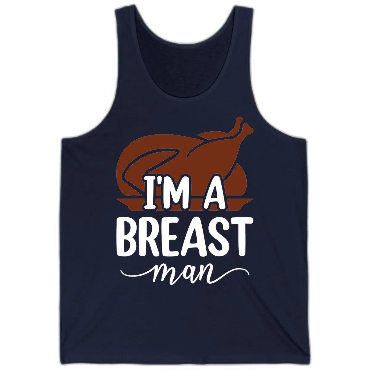 I'm A Breast Man Thanksgiving Turkey Tank in Navy