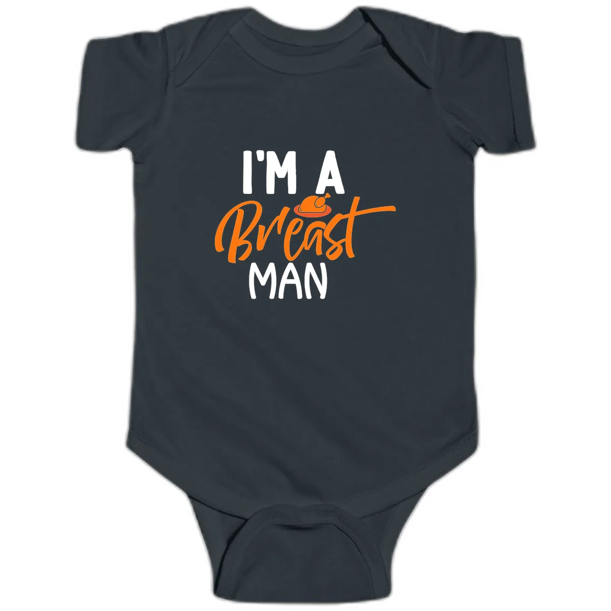 I'm A Breast Man Thanksgiving Turkey Baby Onesie in Black