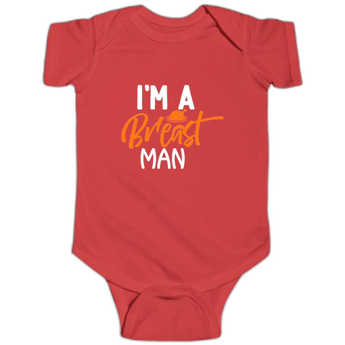 I'm A Breast Man Thanksgiving Turkey Baby Onesie in Red