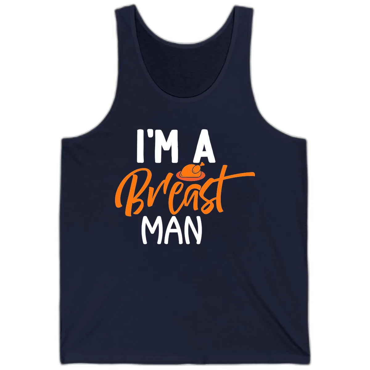 I'm A Breast Man Thanksgiving Turkey Tank in Navy