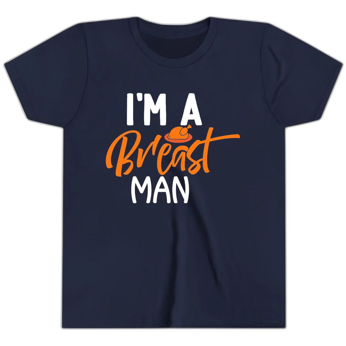 I'm A Breast Man Thanksgiving Turkey Youth T-Shirt in Navy