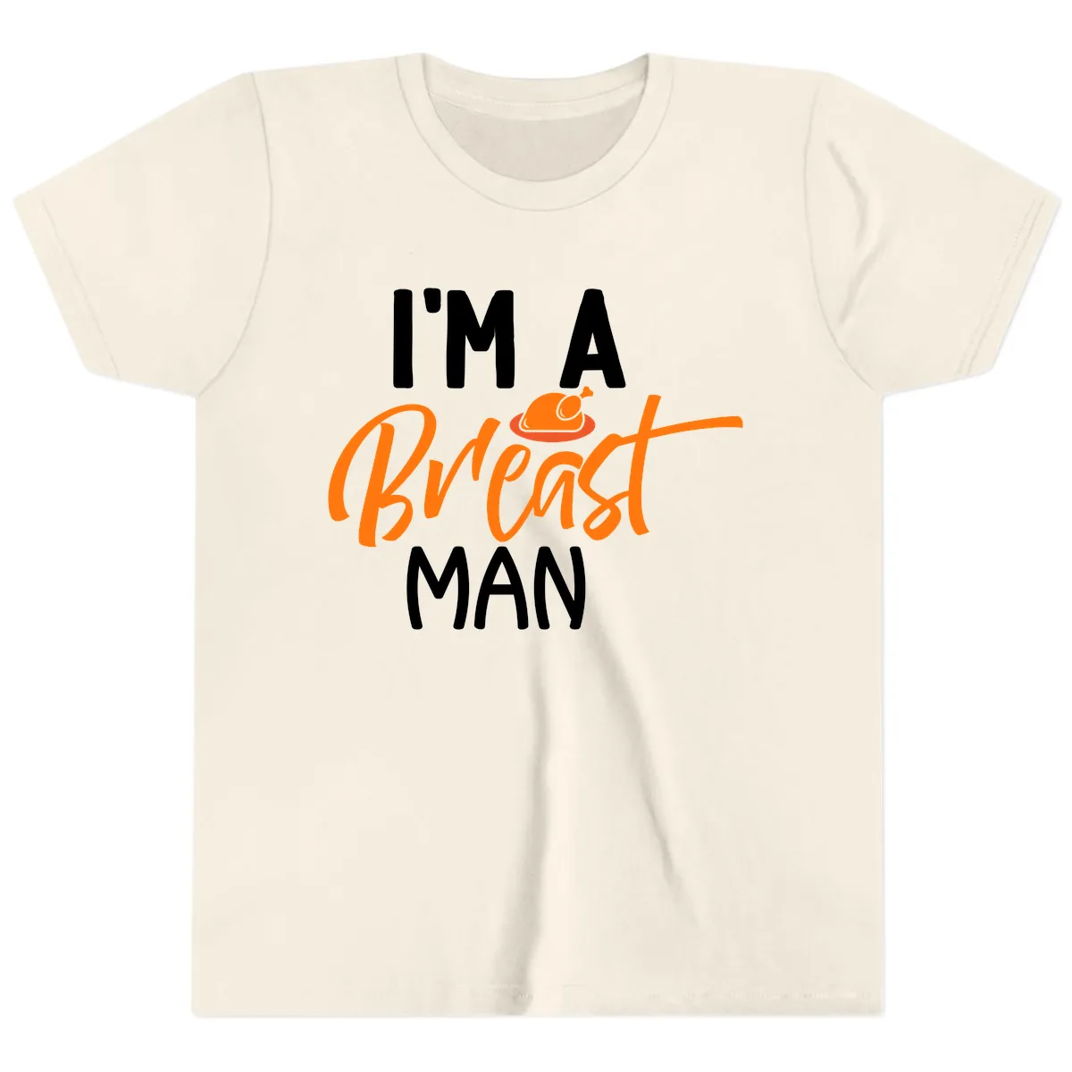 I'm A Breast Man Thanksgiving Turkey Youth T-Shirt in Natural