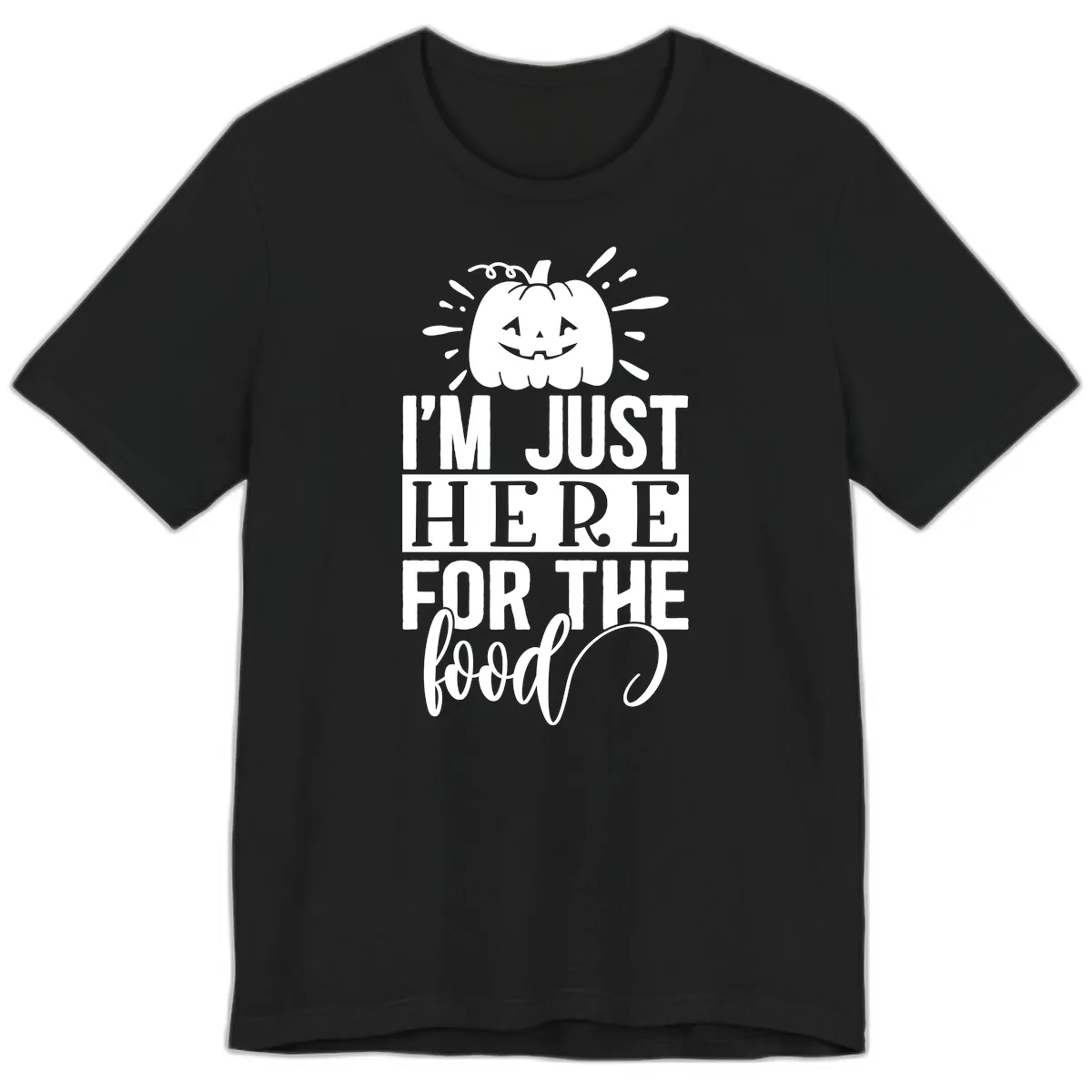 I'm Just Here For The Food Halloween Pumpkin Premium T-Shirt in Black