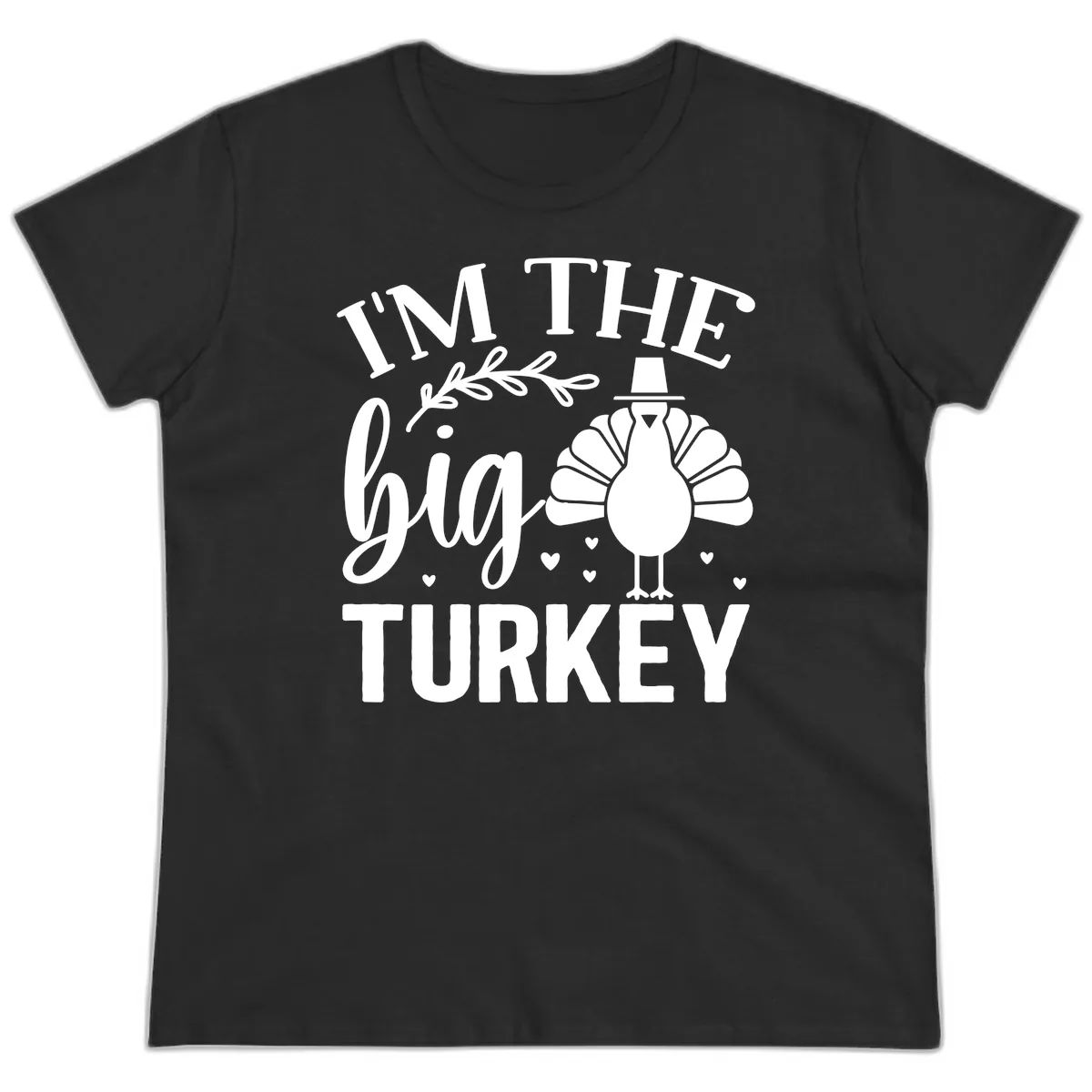I'm The Big Turkey Thanksgiving Ladies Tee in Black