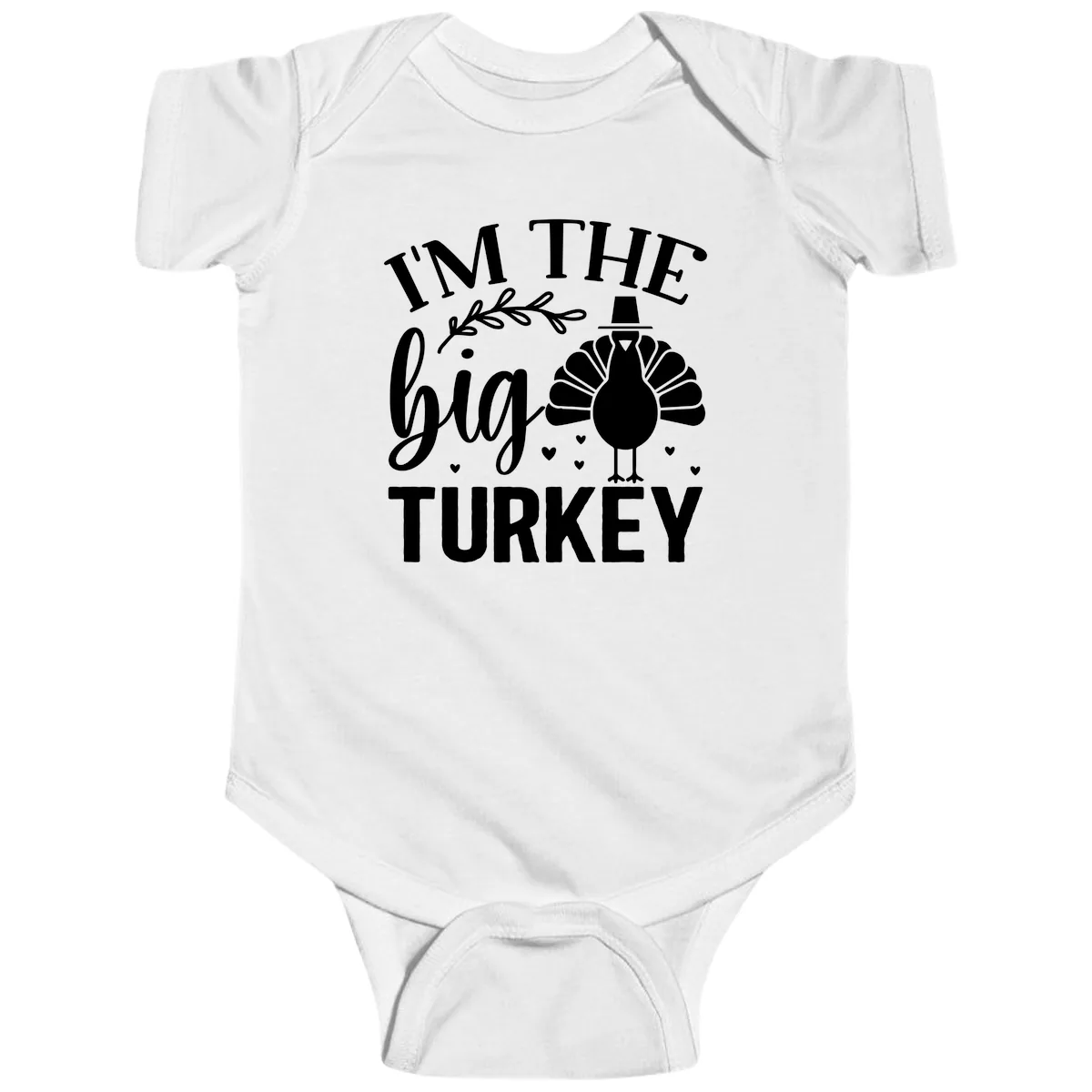 I'm The Big Turkey Thanksgiving Baby Onesie in White