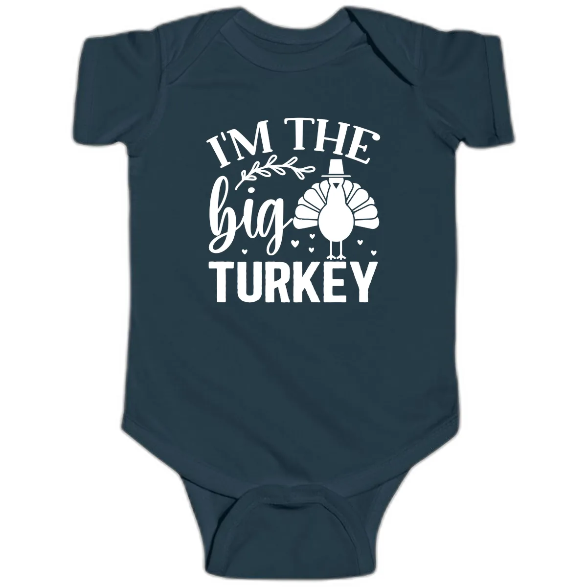 I'm The Big Turkey Thanksgiving Baby Onesie in Navy