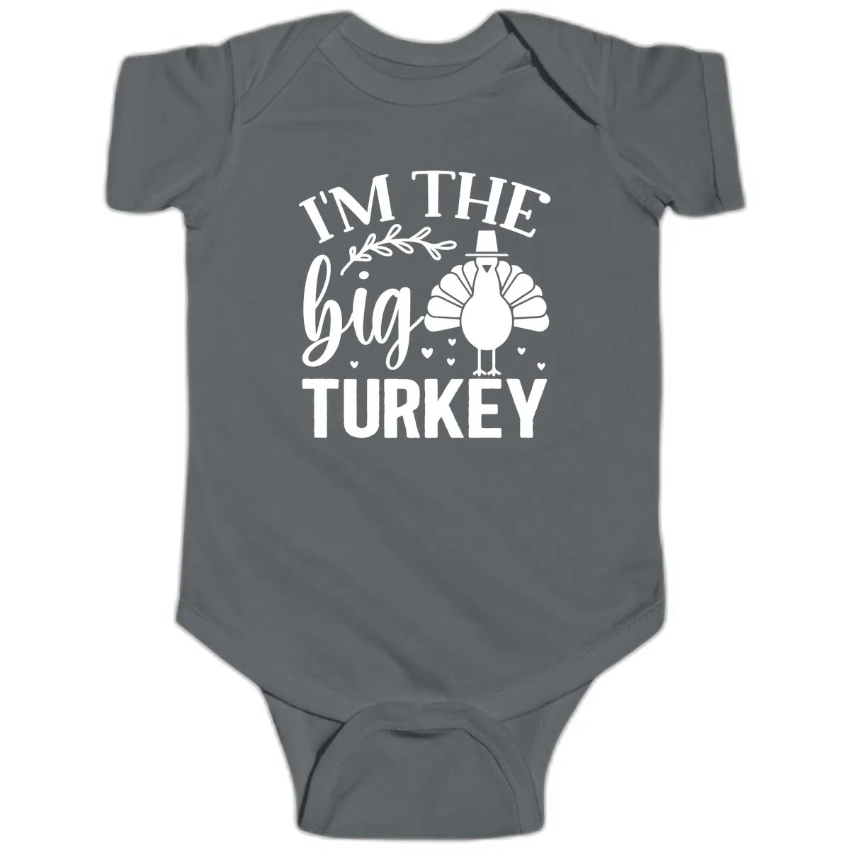 I'm The Big Turkey Thanksgiving Baby Onesie in Charcoal
