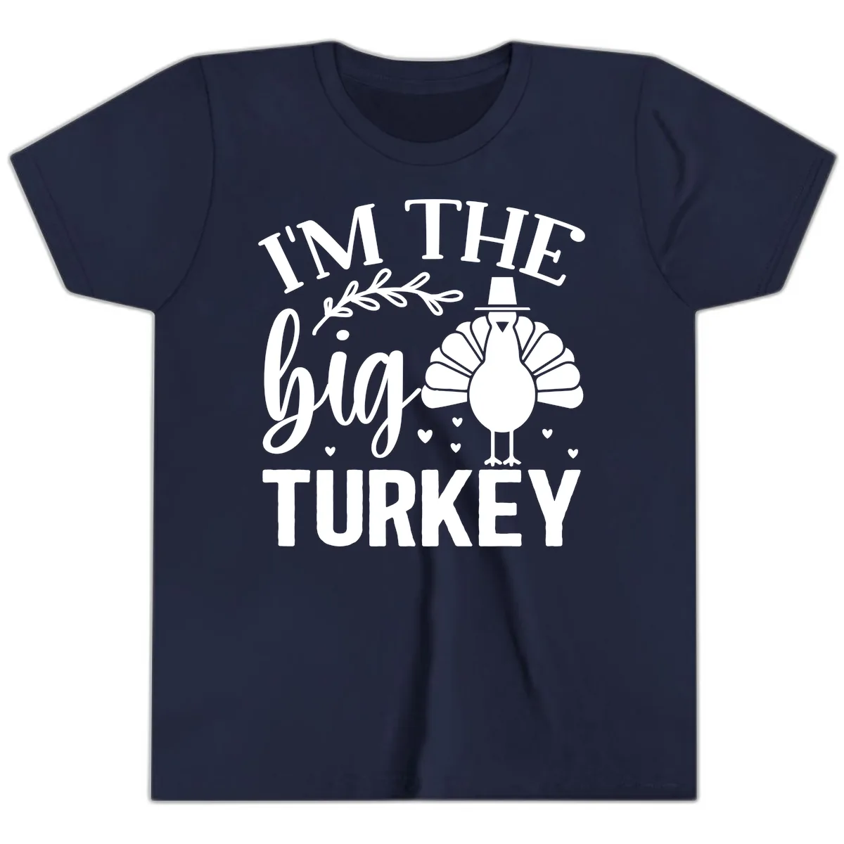 I'm The Big Turkey Thanksgiving Youth T-Shirt in Navy