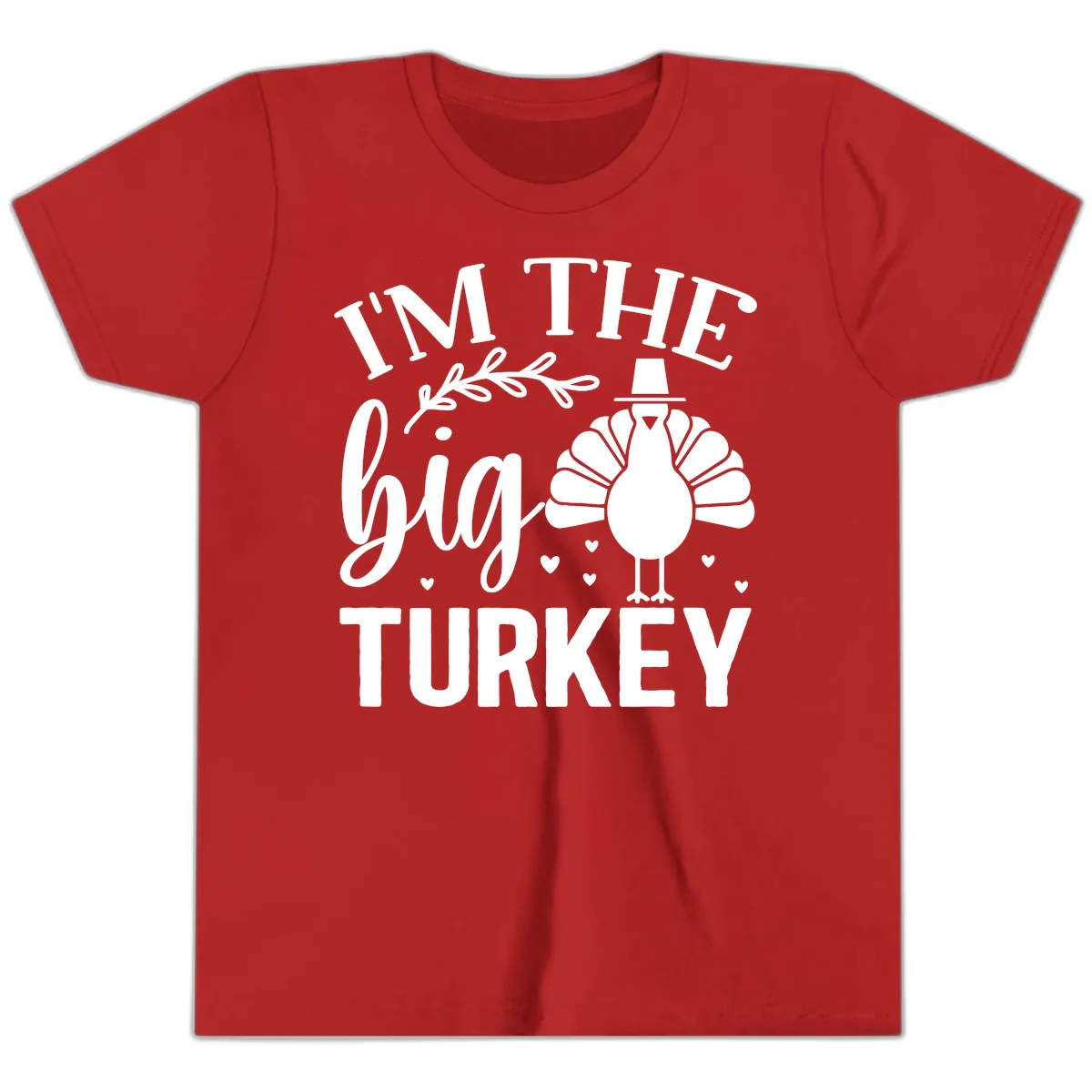 I'm The Big Turkey Thanksgiving Youth T-Shirt in Red