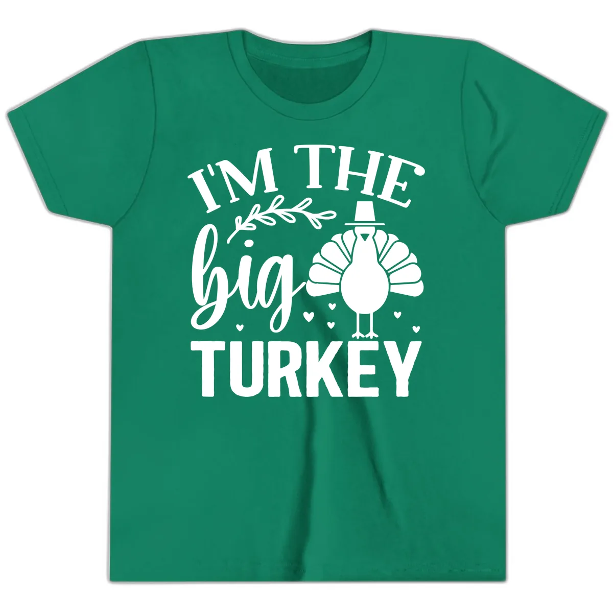 I'm The Big Turkey Thanksgiving Youth T-Shirt in Kelly