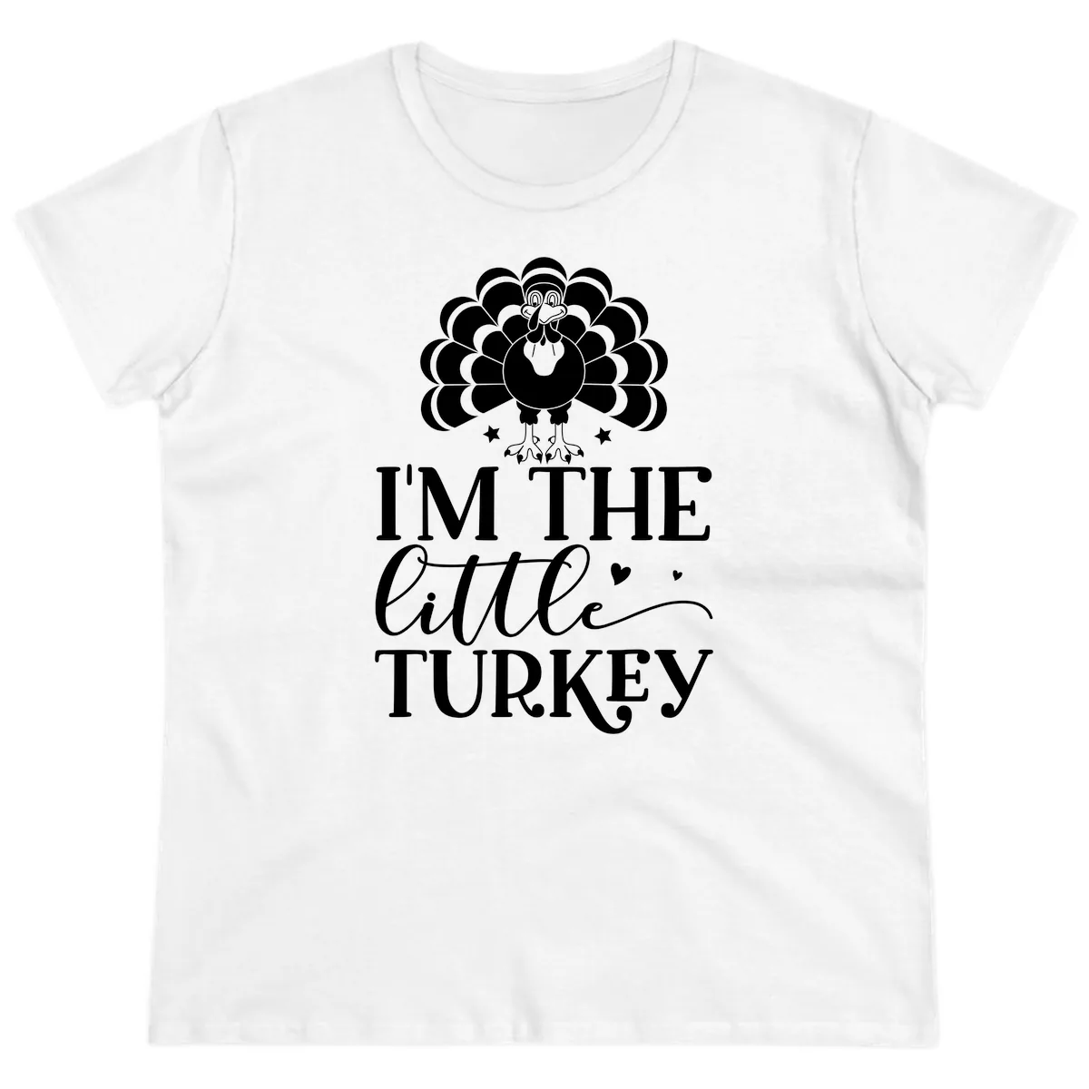 I'm The Little Turkey Thanksgiving Ladies Tee in White