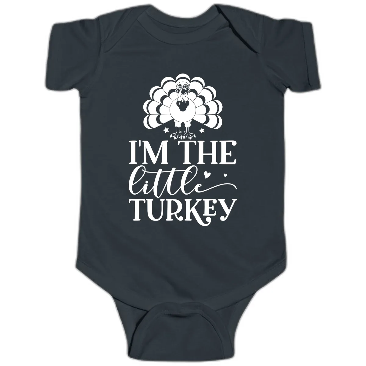I'm The Little Turkey Thanksgiving Baby Onesie in Black