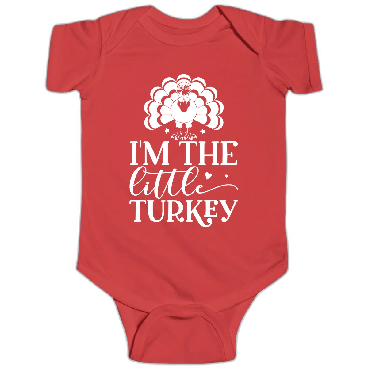 I'm The Little Turkey Thanksgiving Baby Onesie in Red