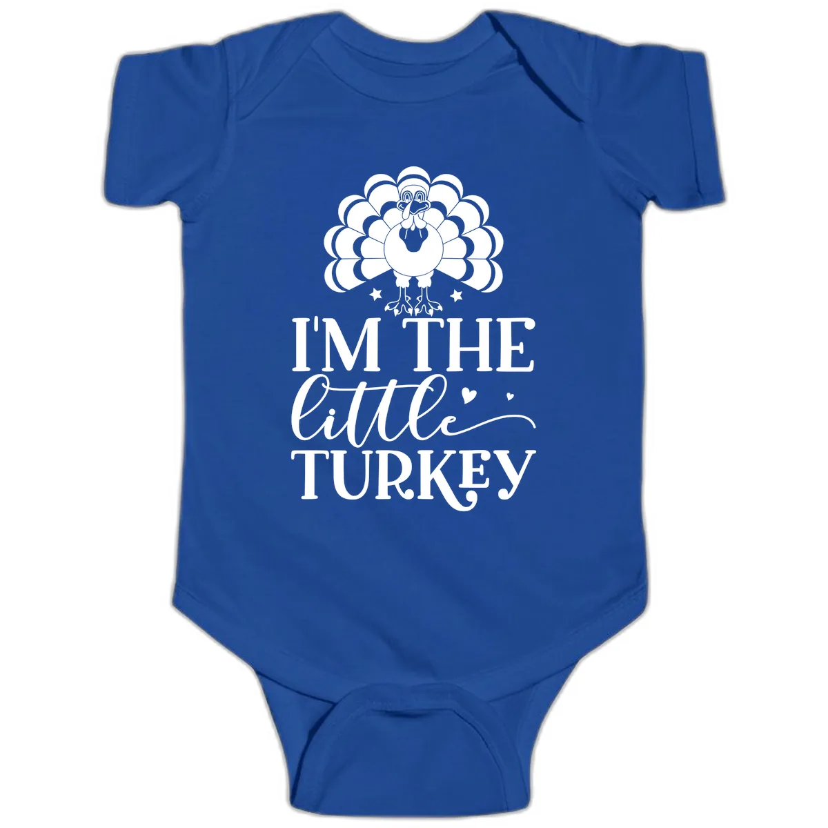 I'm The Little Turkey Thanksgiving Baby Onesie in Royal