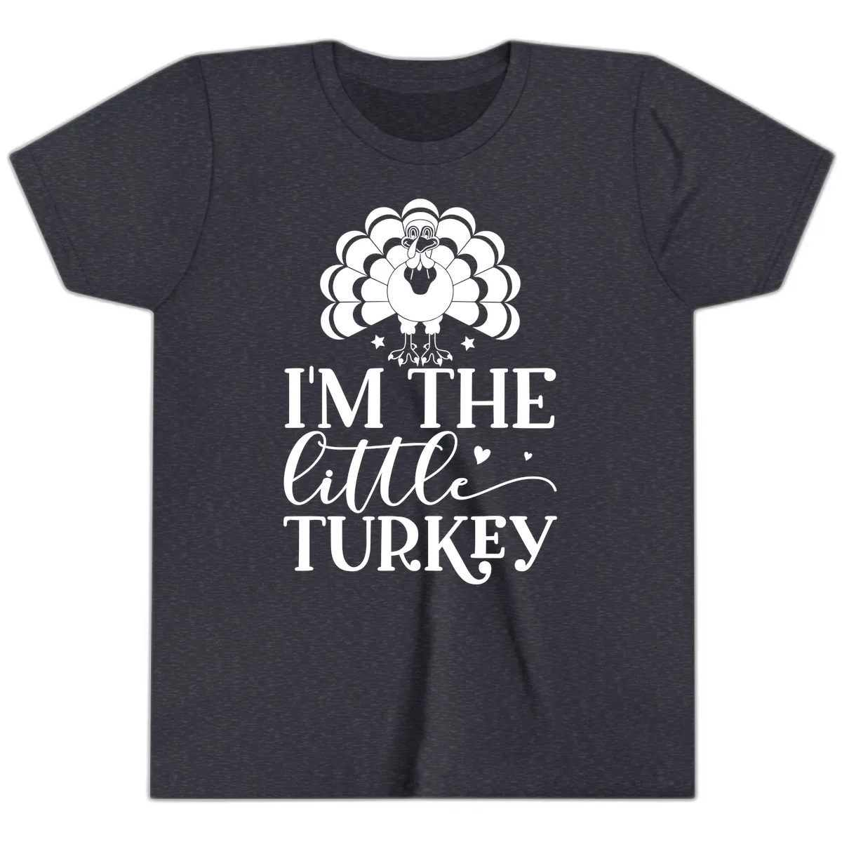 I'm The Little Turkey Thanksgiving Youth T-Shirt in Heather Navy