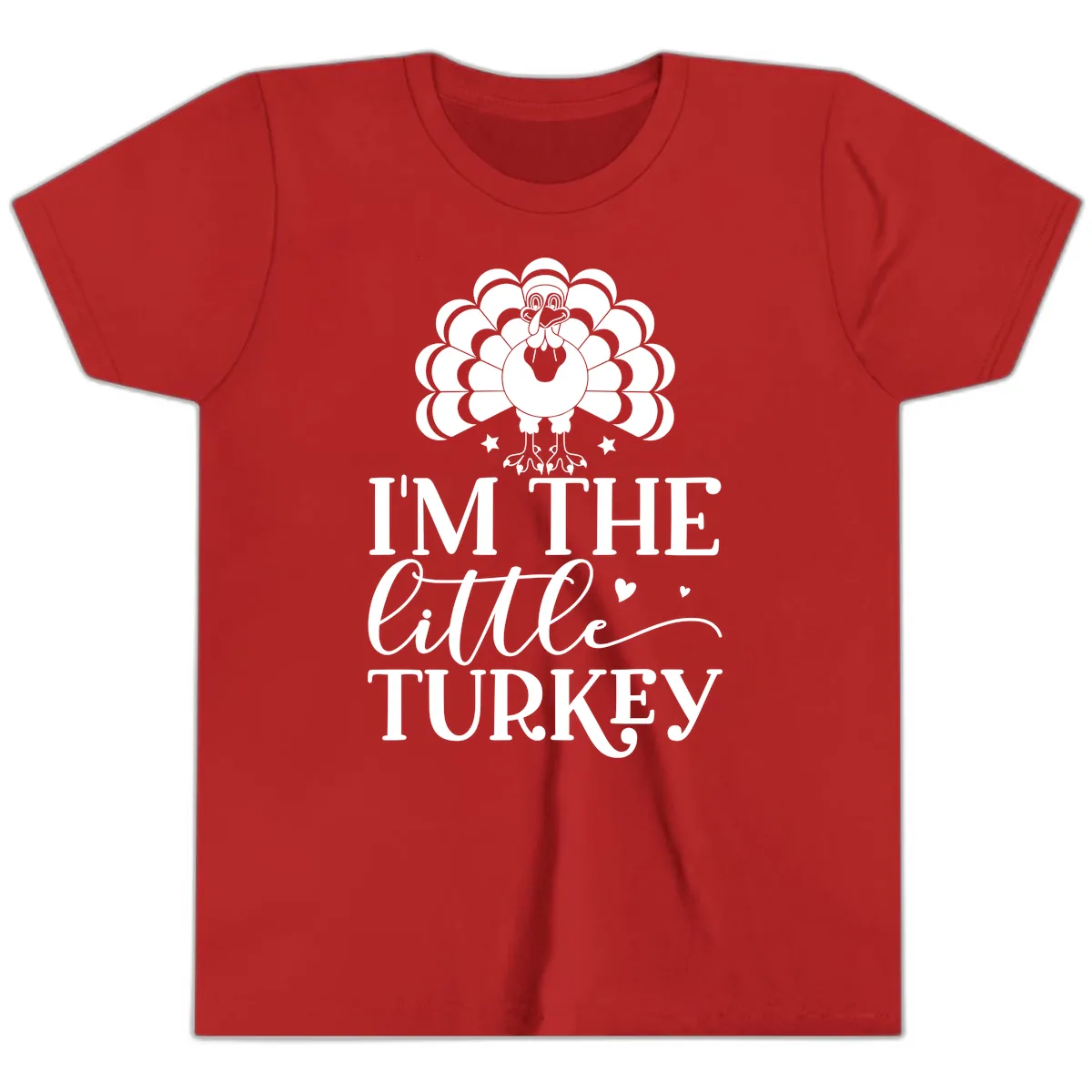 I'm The Little Turkey Thanksgiving Youth T-Shirt in Red