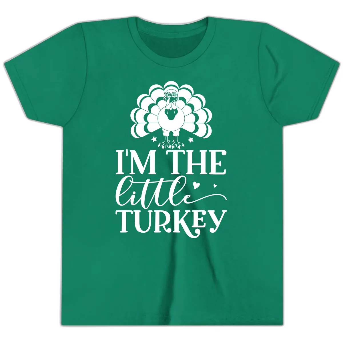 I'm The Little Turkey Thanksgiving Youth T-Shirt in Kelly