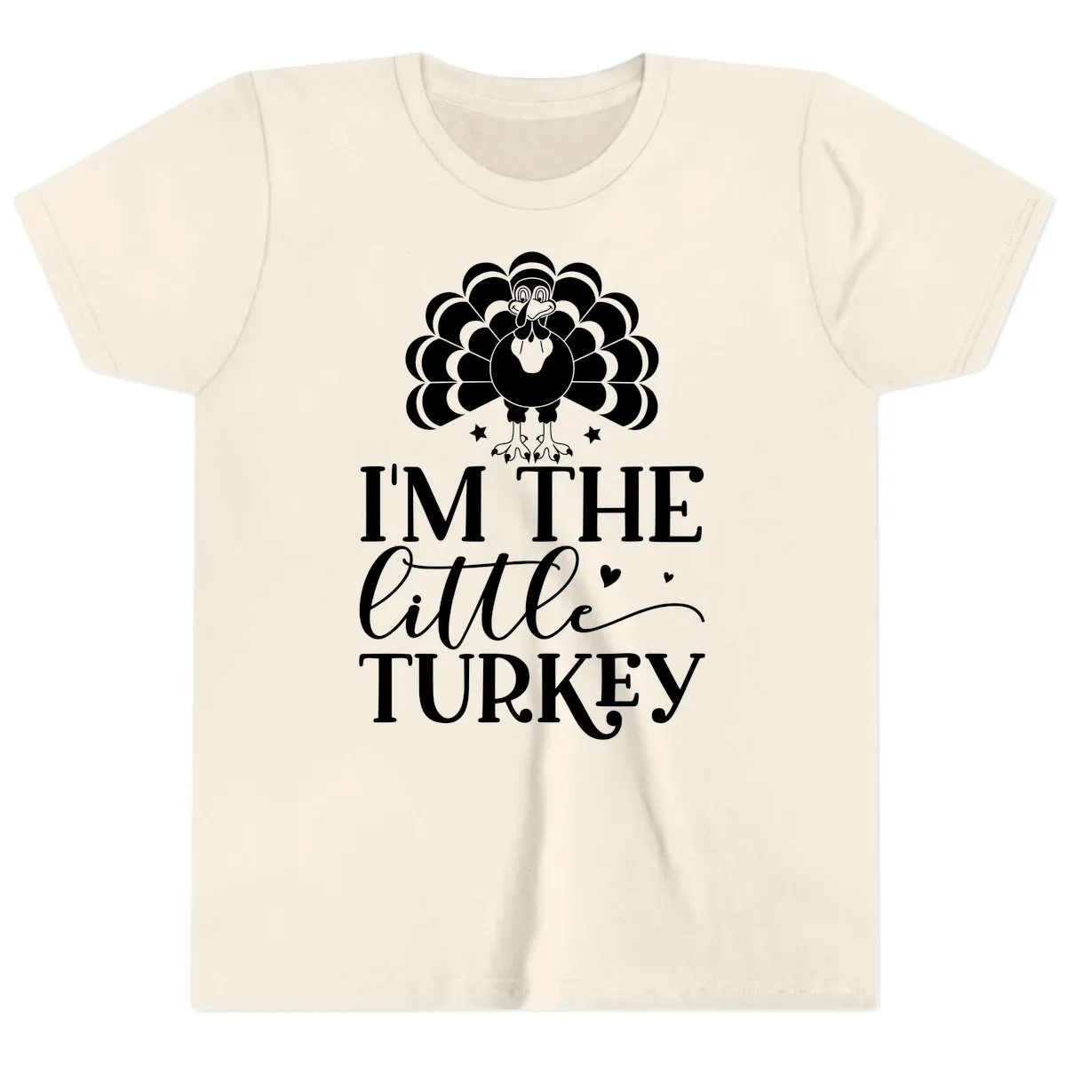 I'm The Little Turkey Thanksgiving Youth T-Shirt in Natural