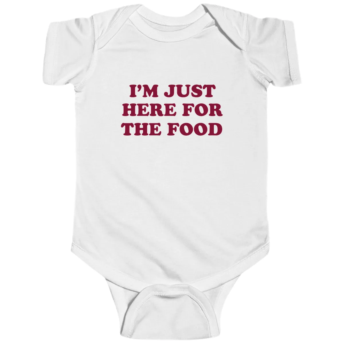 I'm Just Here For The Food Baby Onesie in White
