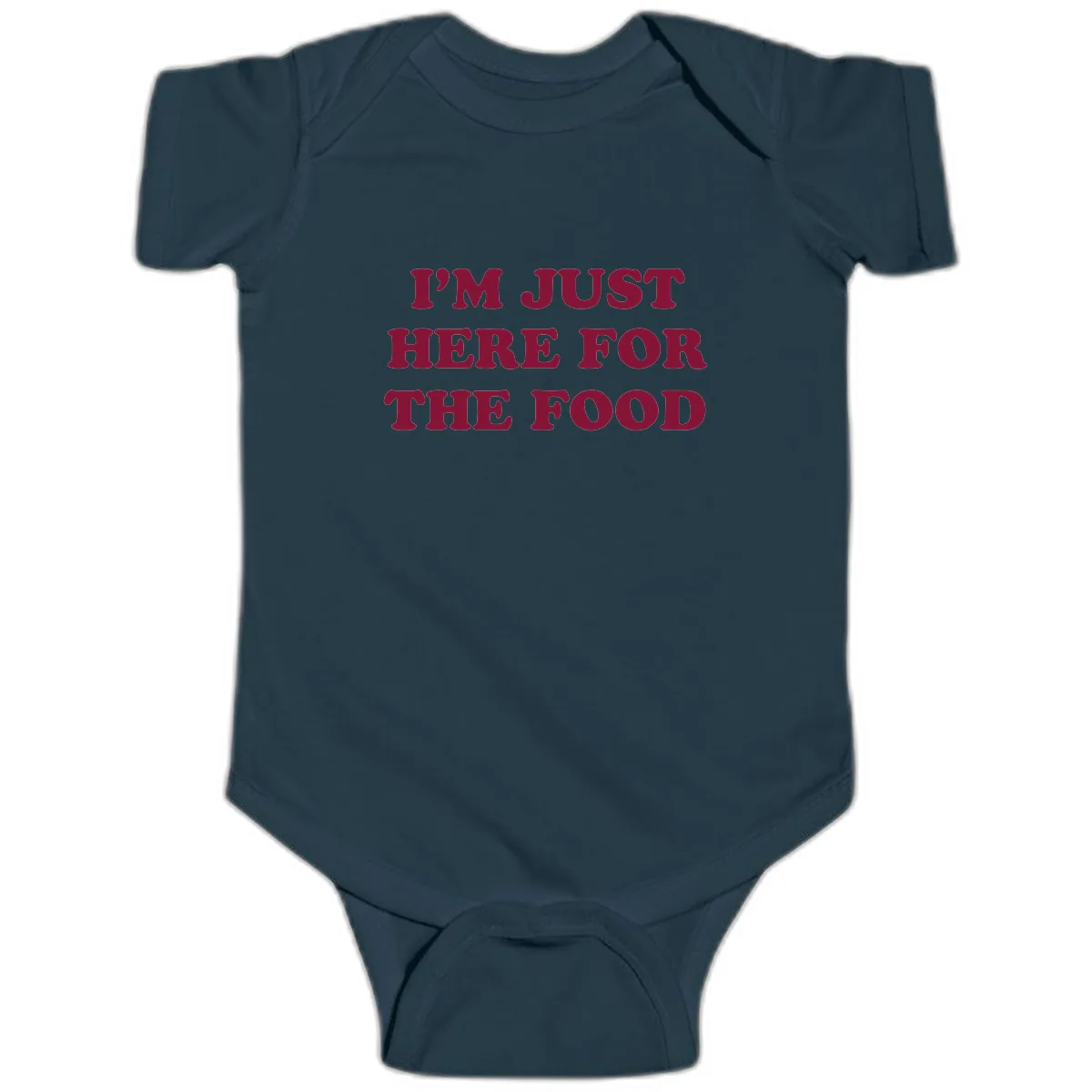 I'm Just Here For The Food Baby Onesie in Navy