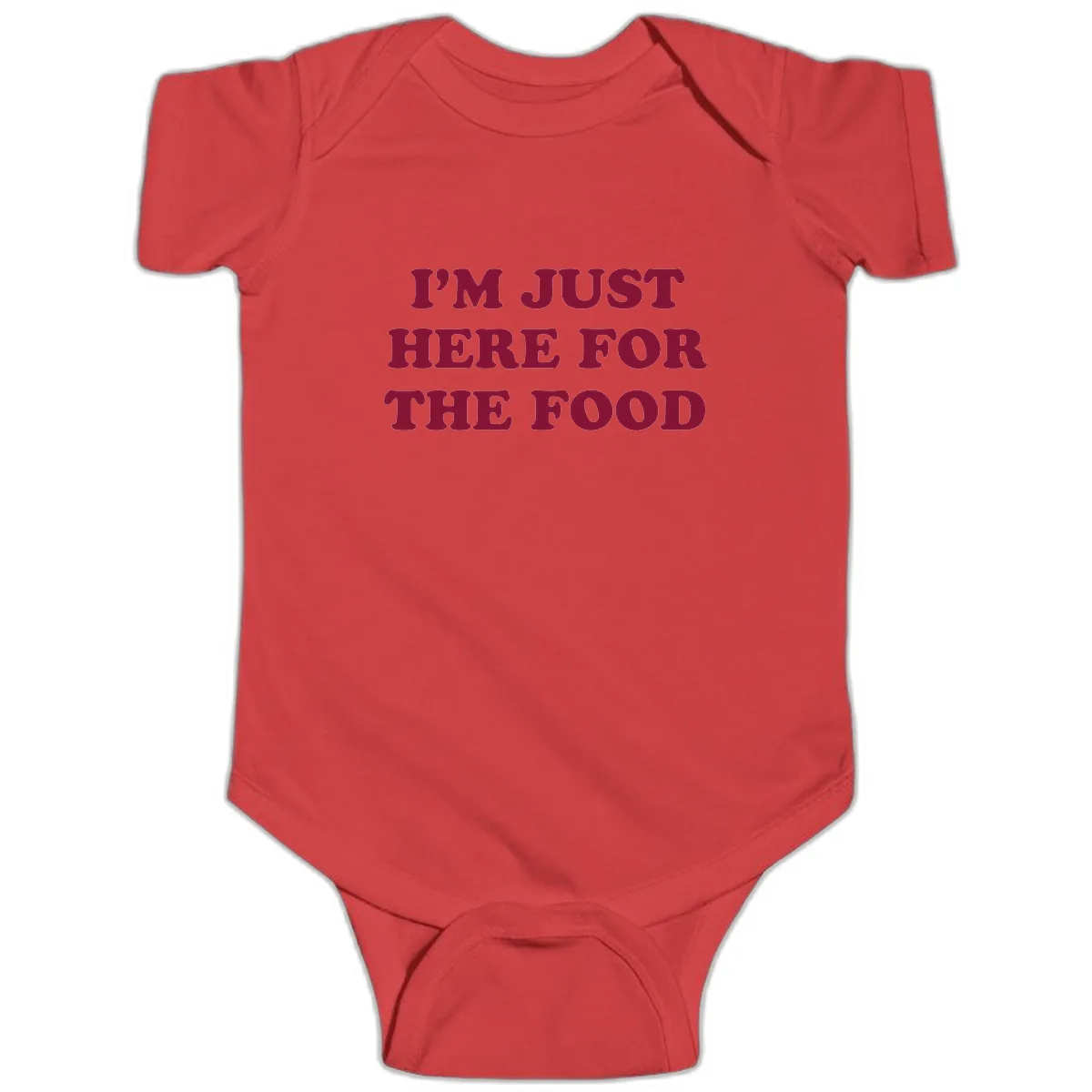 I'm Just Here For The Food Baby Onesie in Red