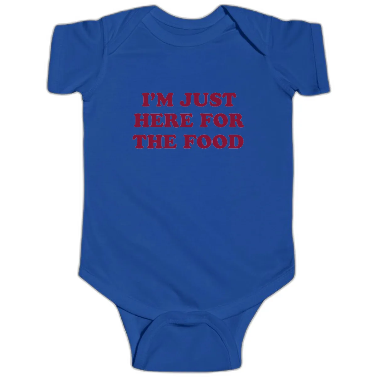 I'm Just Here For The Food Baby Onesie in Royal