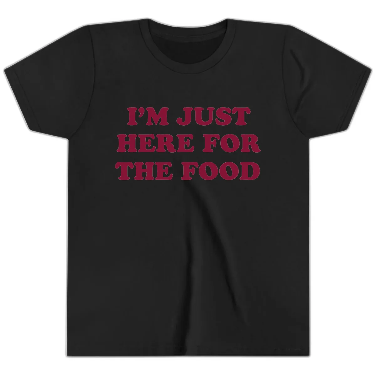 I'm Just Here For The Food Youth T-Shirt in Black