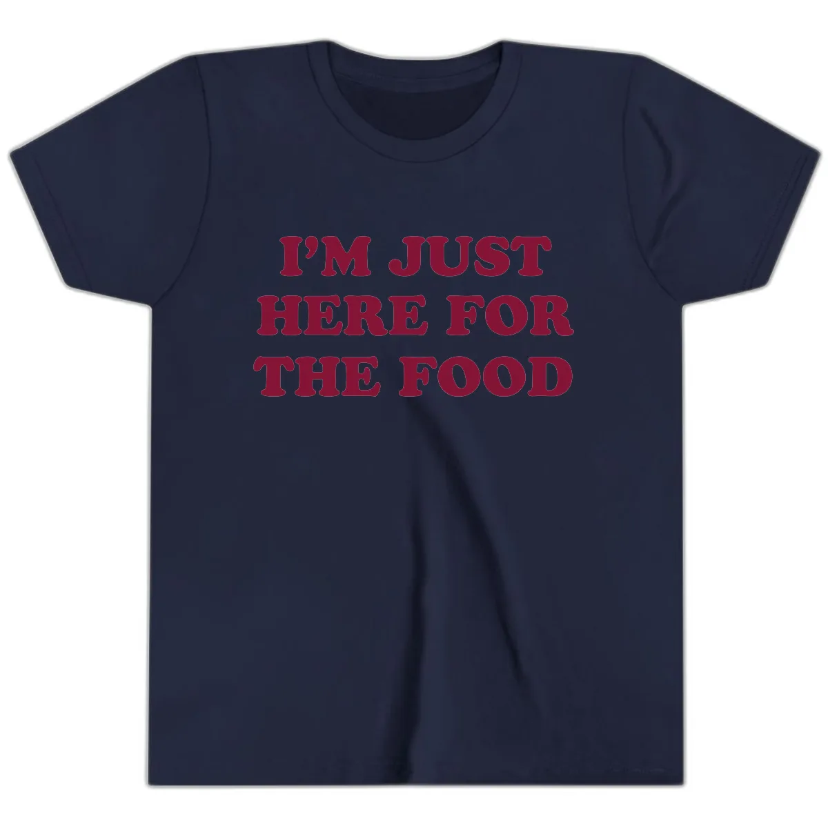 I'm Just Here For The Food Youth T-Shirt in Navy
