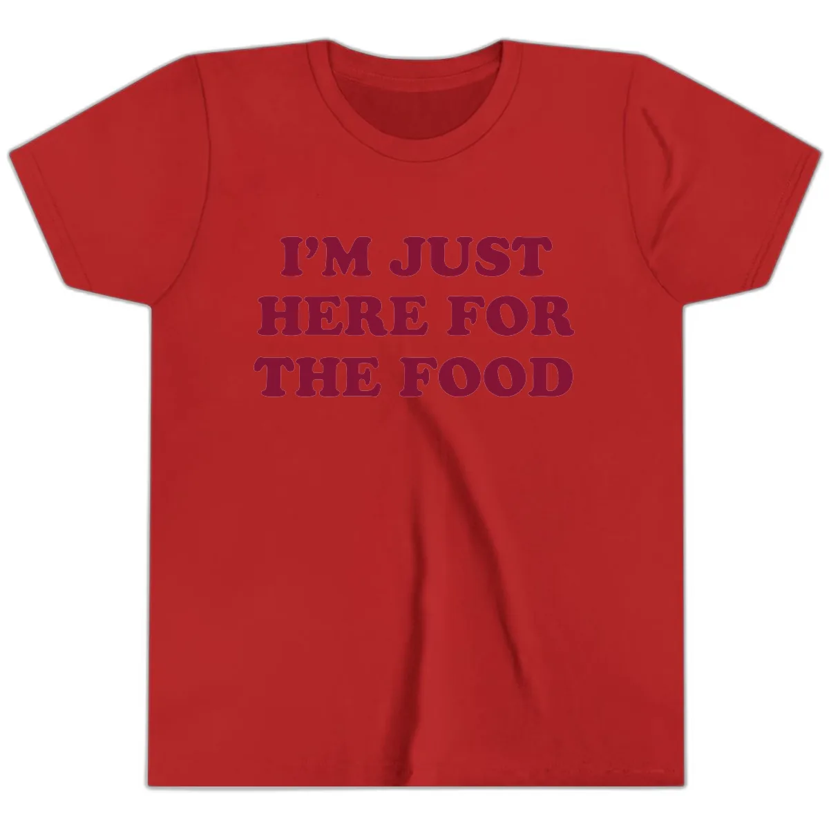I'm Just Here For The Food Youth T-Shirt in Red