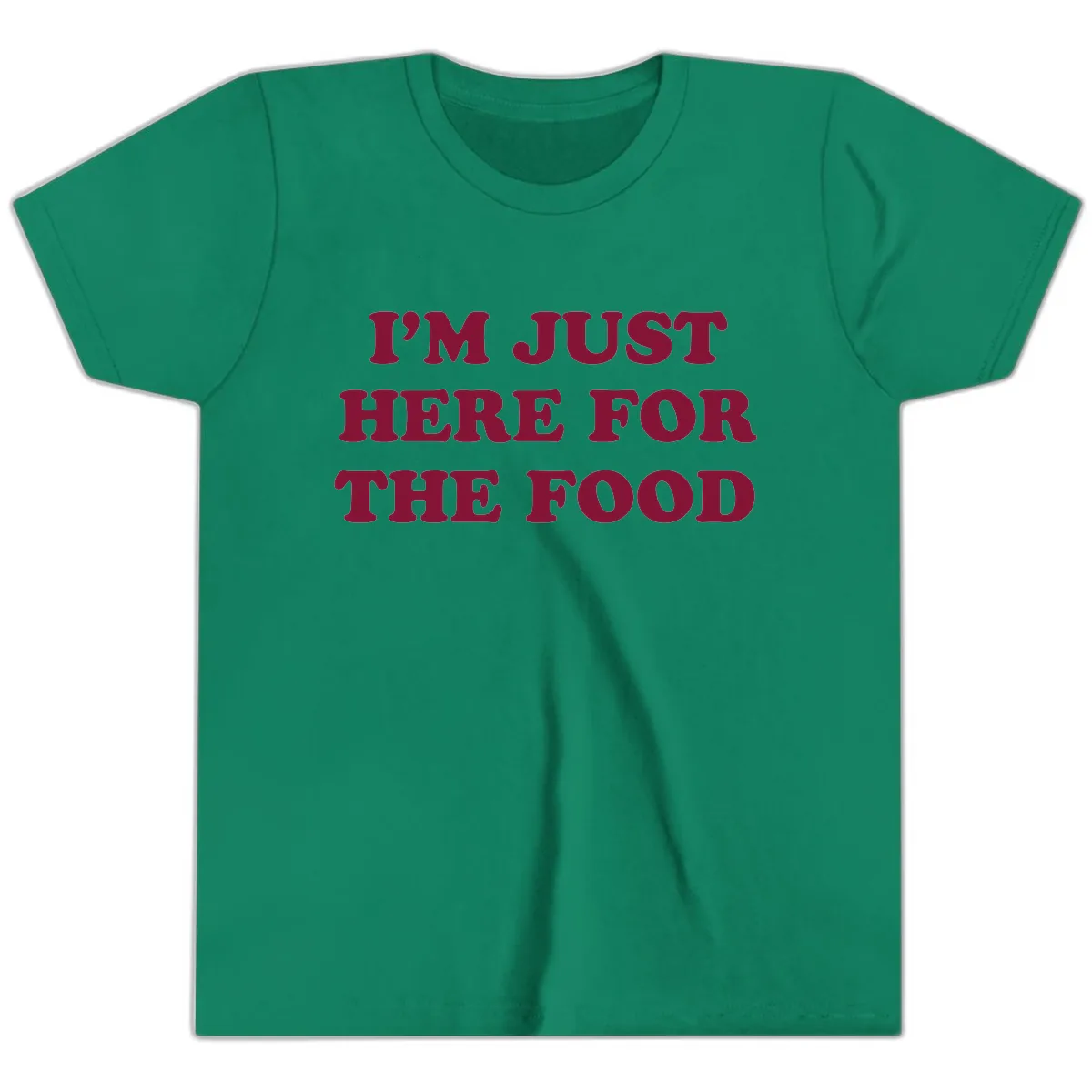 I'm Just Here For The Food Youth T-Shirt in Kelly
