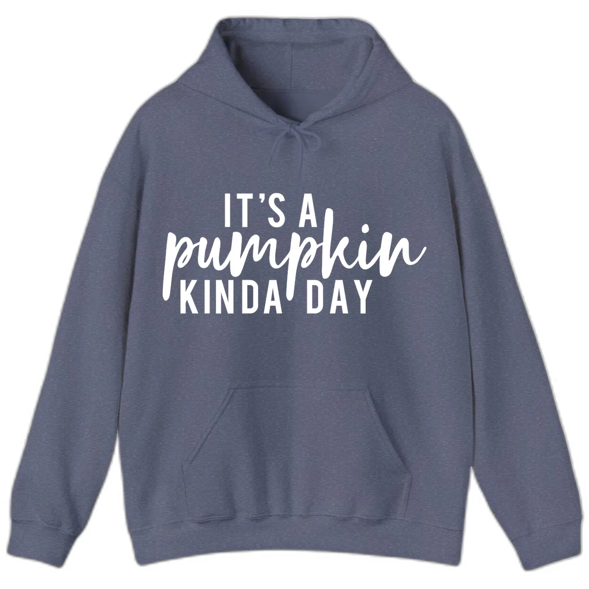 It's A Pumpkin Kinda Day Hoodie in Heather Navy