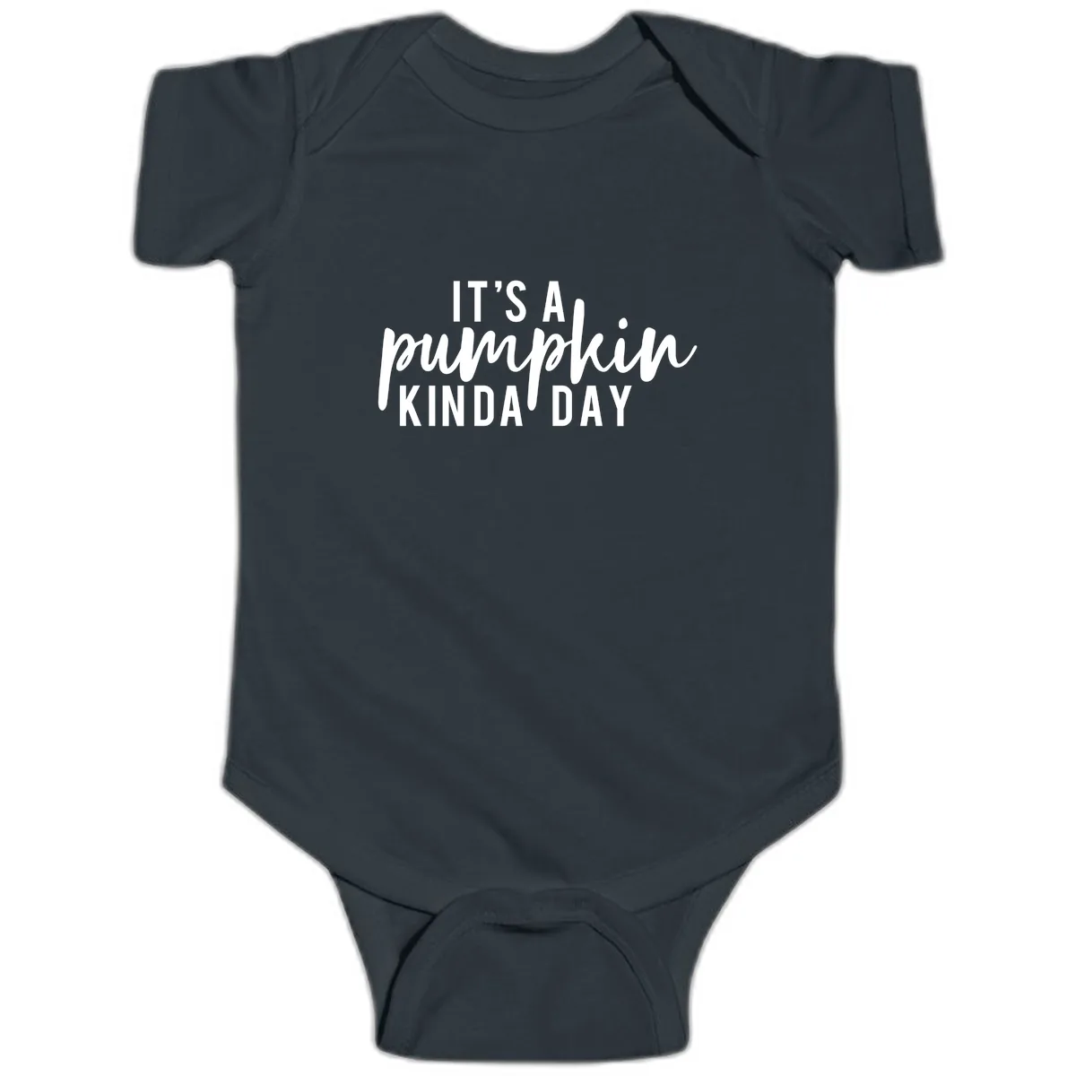 It's A Pumpkin Kinda Day Baby Onesie in Black