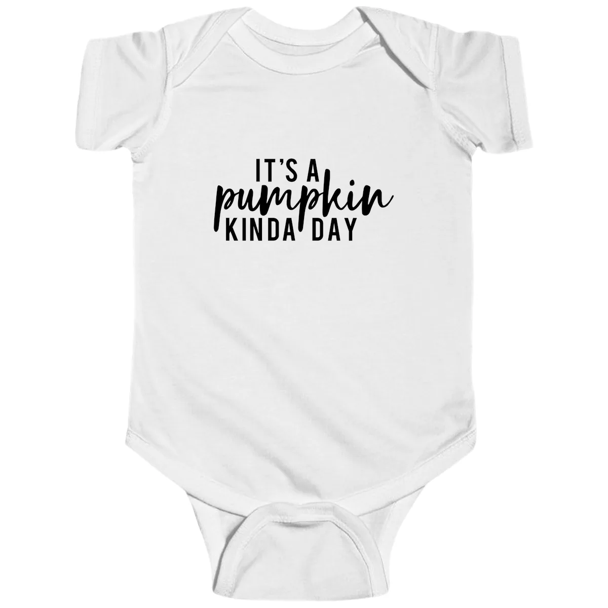 It's A Pumpkin Kinda Day Baby Onesie in White