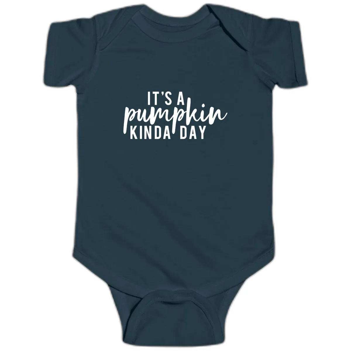 It's A Pumpkin Kinda Day Baby Onesie in Navy