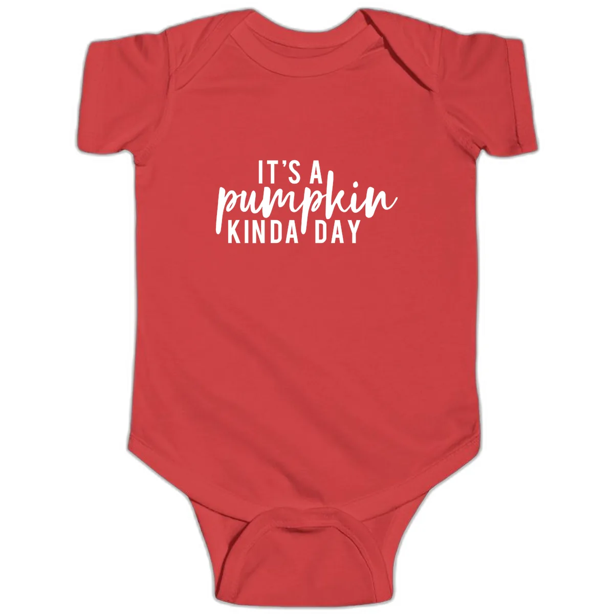 It's A Pumpkin Kinda Day Baby Onesie in Red