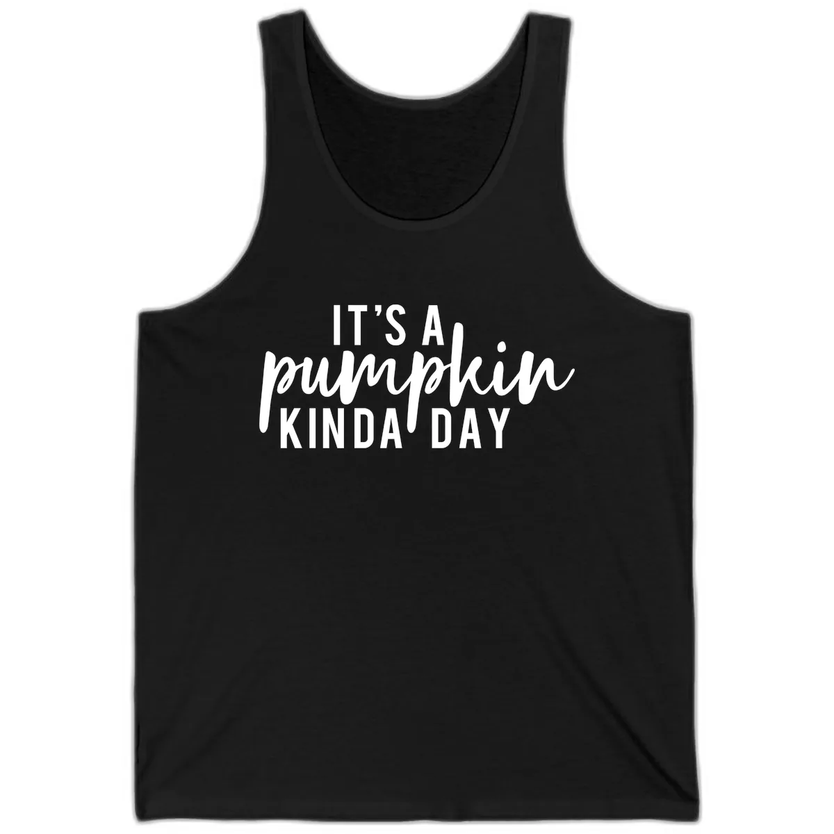 It's A Pumpkin Kinda Day Tank in Black
