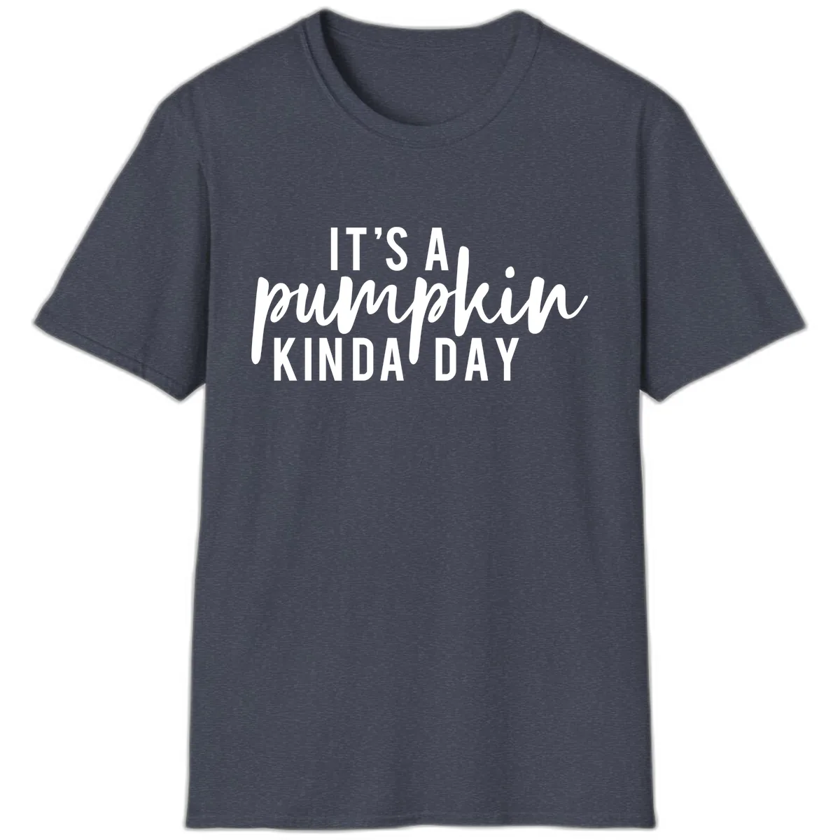 It's A Pumpkin Kinda Day T-Shirt in Heather Navy