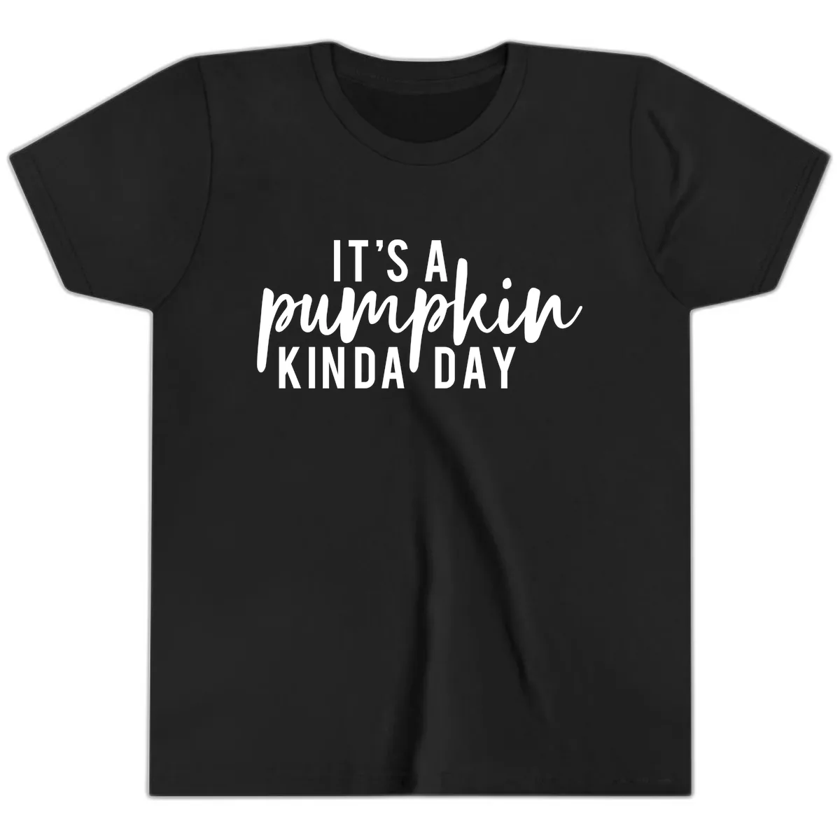 It's A Pumpkin Kinda Day Youth T-Shirt in Black