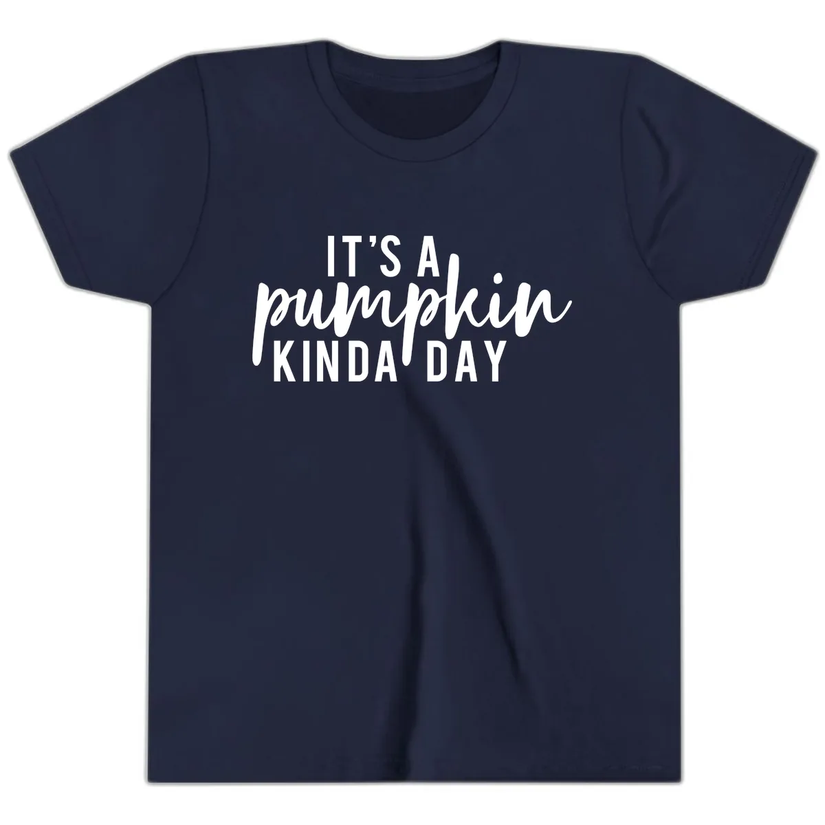 It's A Pumpkin Kinda Day Youth T-Shirt in Navy