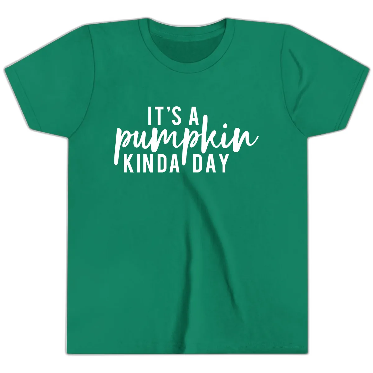 It's A Pumpkin Kinda Day Youth T-Shirt in Kelly
