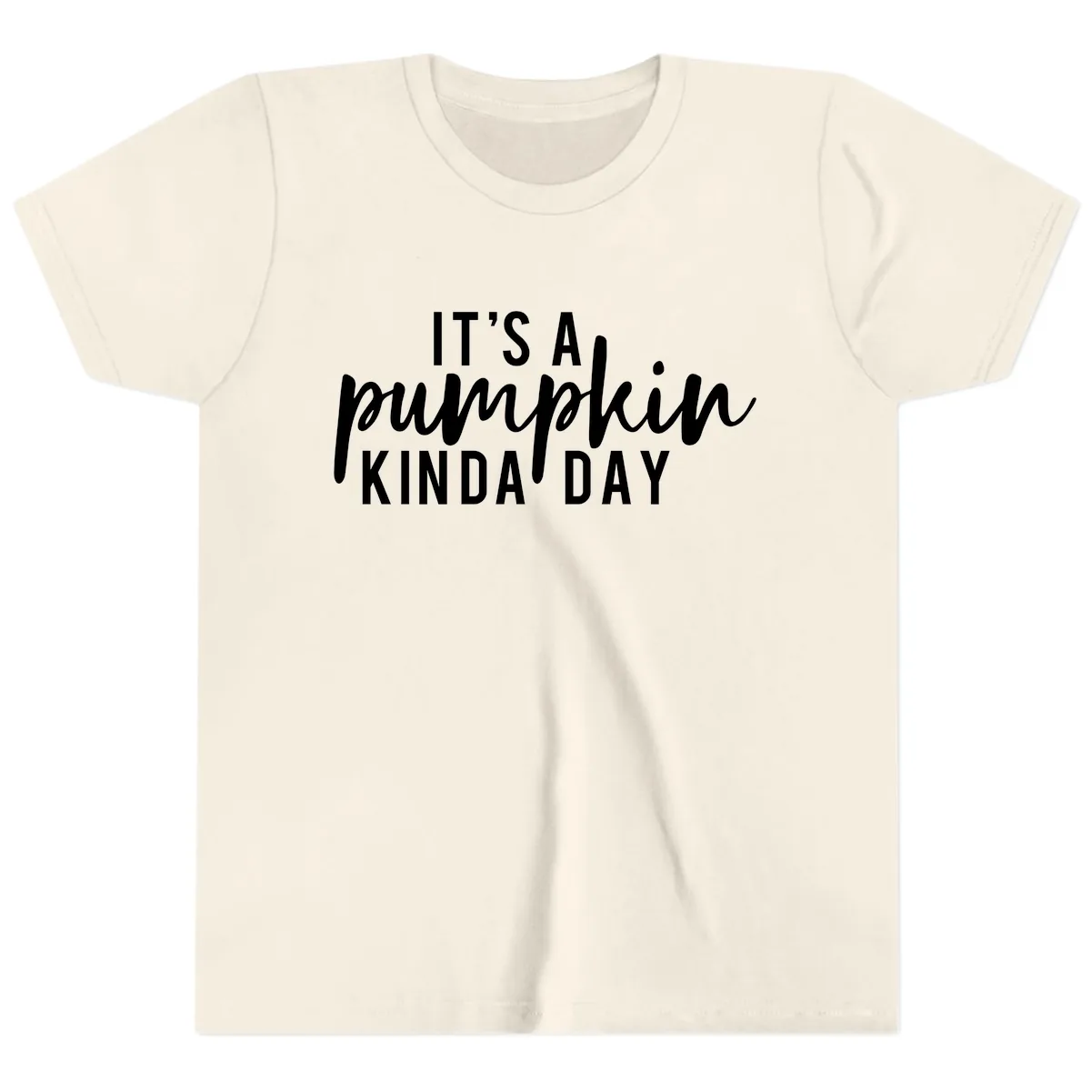 It's A Pumpkin Kinda Day Youth T-Shirt in Natural